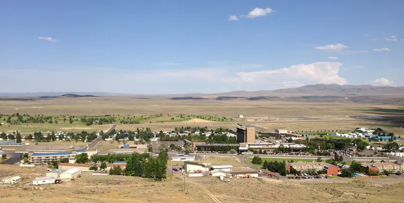 Aerial view of Jackpot, Nevada near the Idaho border