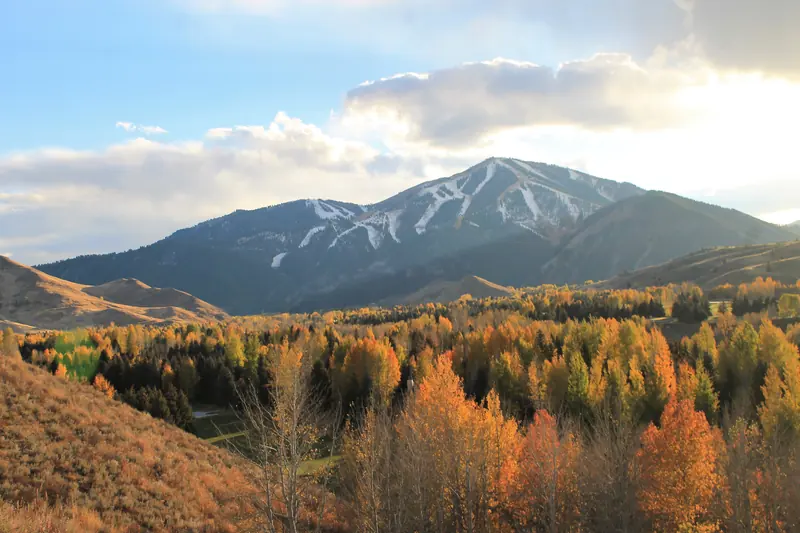 Sun Valley, Idaho mountain with autumn foliage