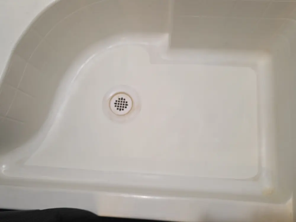 New shower floor inlay after repair